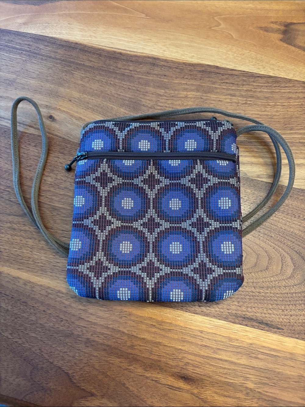 Marcua Blue Geometric Crossbody Shoulder Small Purse